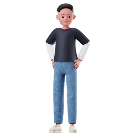 Homme en confiance  3D Illustration