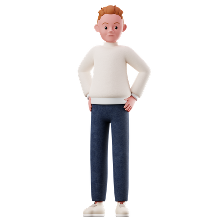 Homme en confiance  3D Illustration