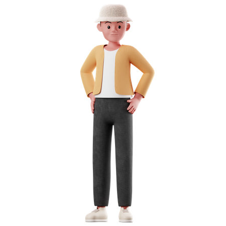 Homme en confiance  3D Illustration