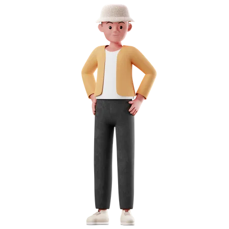 Homme en confiance  3D Illustration