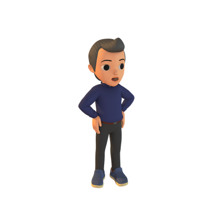 Homme debout  3D Illustration