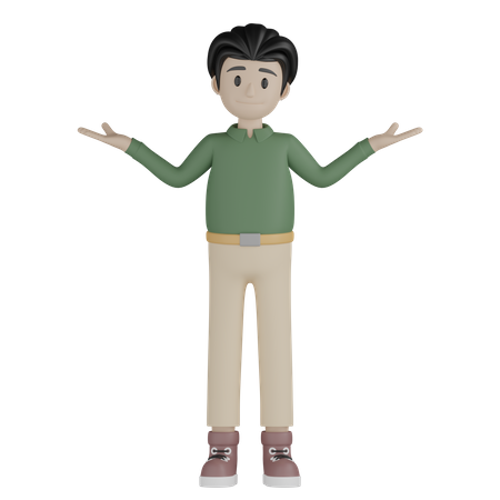 Homme debout, les mains ouvertes  3D Icon