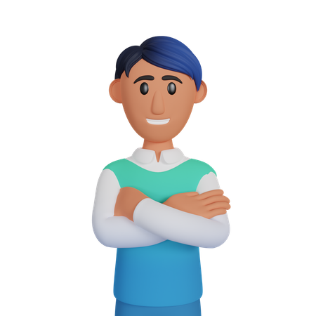 Homme debout avec main pliante  3D Icon