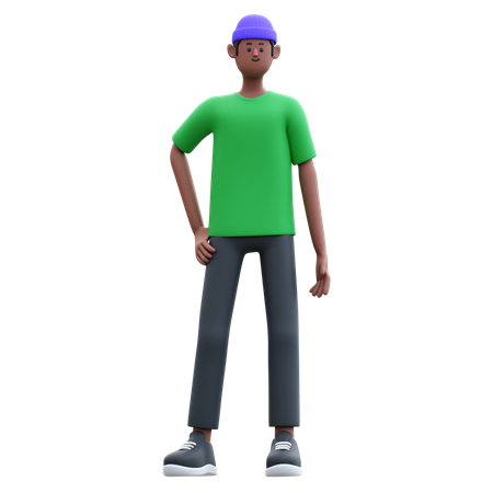 Homme debout avec style  3D Illustration