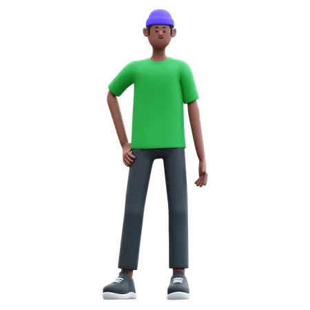 Homme debout avec style  3D Illustration