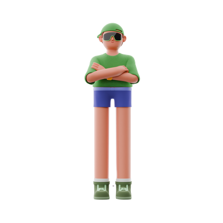 Homme debout en toute confiance  3D Illustration