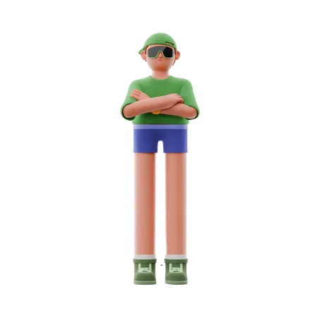 Homme debout en toute confiance  3D Illustration