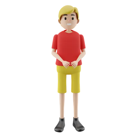 Homme debout en toute confiance  3D Illustration