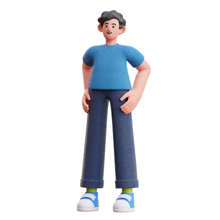 Homme debout pose  3D Illustration