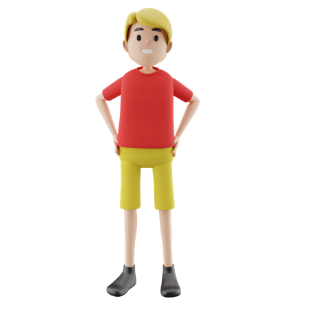 Homme debout pose  3D Illustration