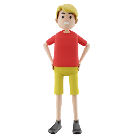 Homme debout pose  3D Illustration