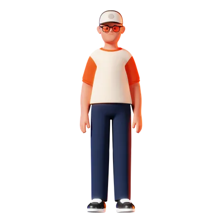 Homme debout pose  3D Illustration