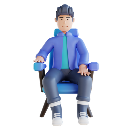 Homme détendu sur un canapé  3D Illustration
