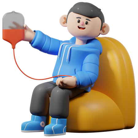 Homme donnant du sang  3D Icon