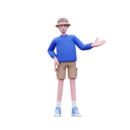 Homme faisant une présentation  3D Illustration