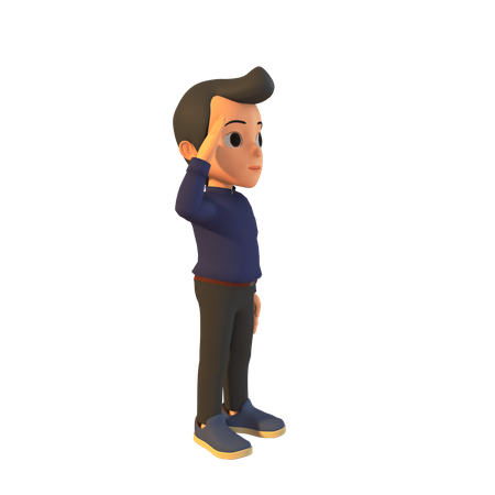 Homme faisant le salut  3D Illustration