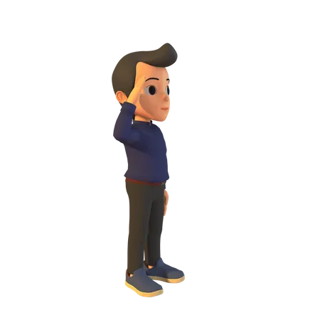 Homme faisant le salut  3D Illustration