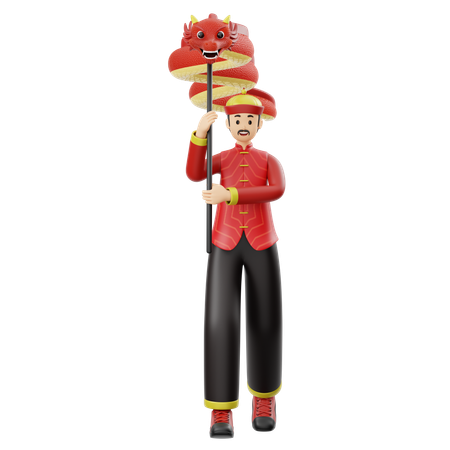 Homme dragon  3D Illustration