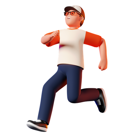 Homme drôle en cours d'exécution pose  3D Icon
