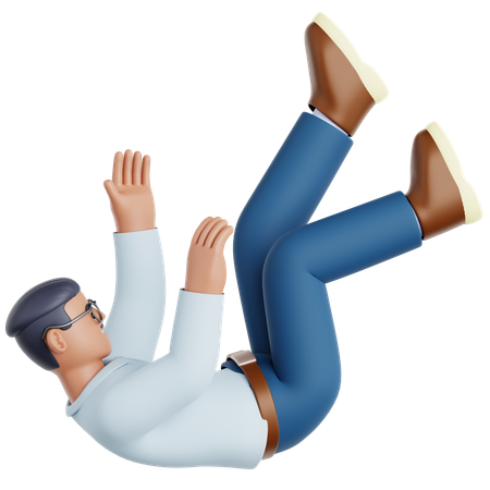 Homme qui tombe  3D Illustration