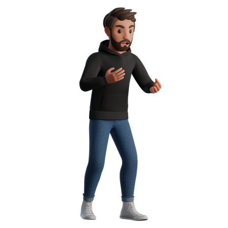 Homme faché  3D Illustration