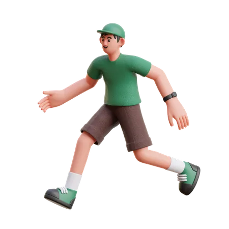 Homme en position de course  3D Illustration