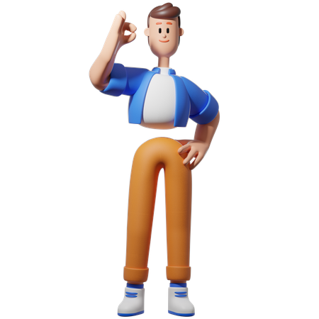 Homme faisant une pose correcte  3D Illustration