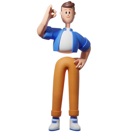 Homme faisant une pose correcte  3D Illustration