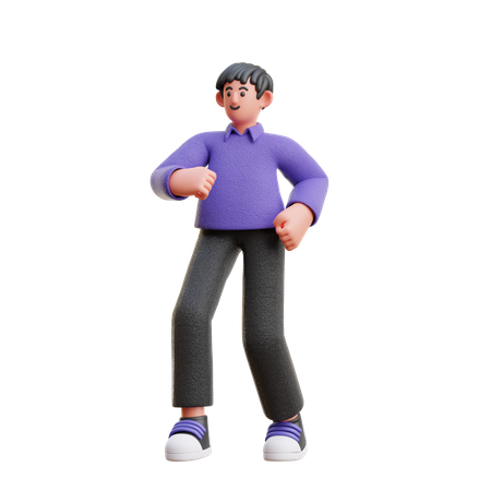 Homme en pose de marche  3D Icon