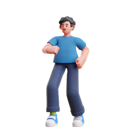 Homme en pose de marche  3D Icon