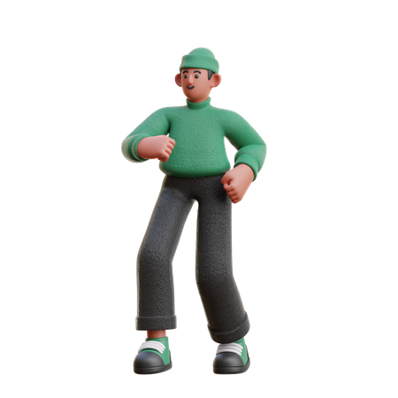 Homme en pose de marche  3D Icon