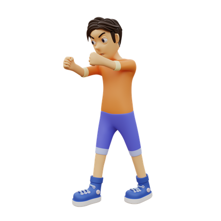 Homme en pose de poinçonnage  3D Icon