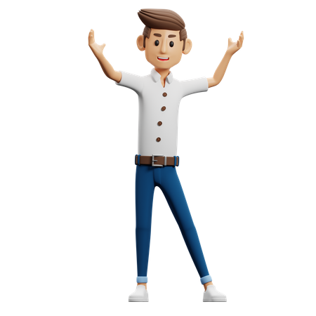 Homme en pose de victoire  3D Icon