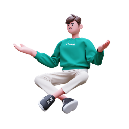 Homme en pose de yoga  3D Icon