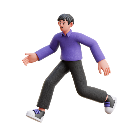 Homme en position de course  3D Icon