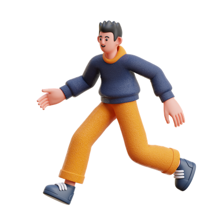 Homme en position de course  3D Icon