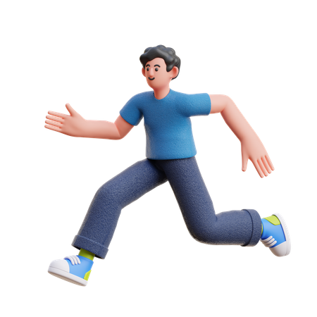 Homme en position de course  3D Icon