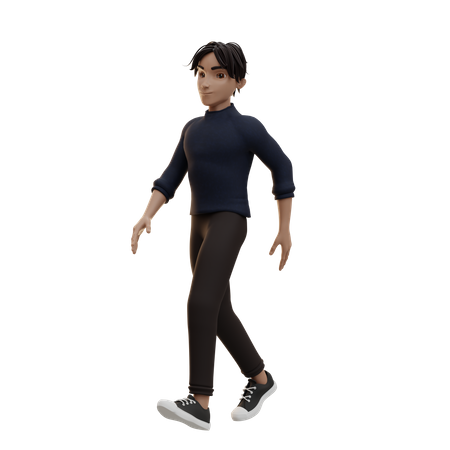 Homme en position de marche  3D Icon