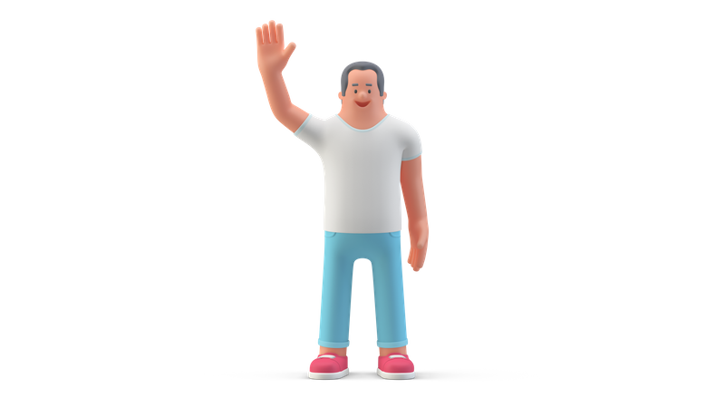 Homme en pose de salutation  3D Illustration