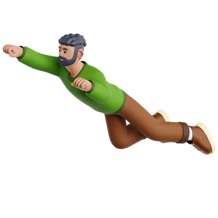 Homme volant pose  3D Icon