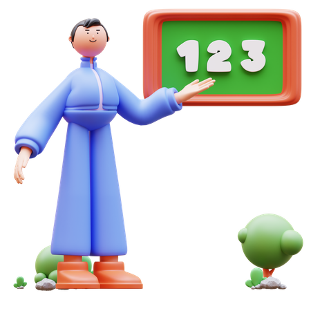 Homme, enseignant, enseignement  3D Icon