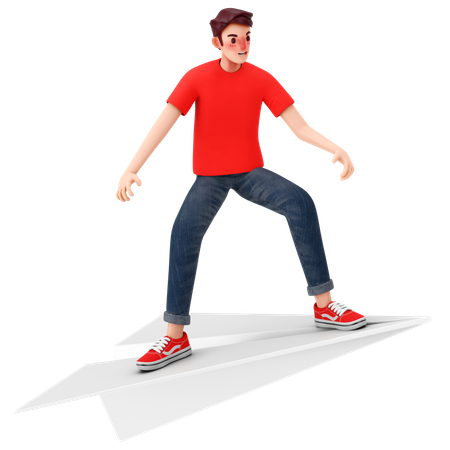 Homme envoyant un message  3D Illustration