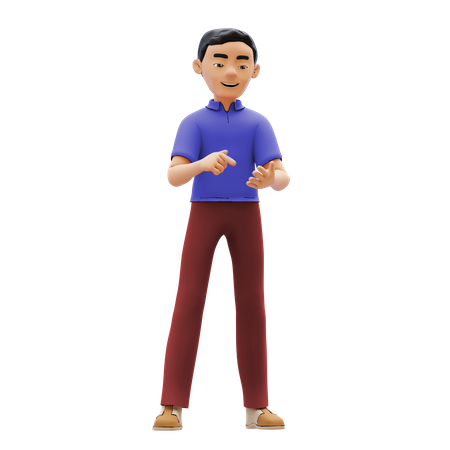 Homme faisant un geste de conversation  3D Illustration