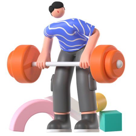 Homme faisant de la musculation  3D Illustration