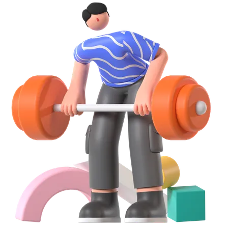 Homme faisant de la musculation  3D Illustration