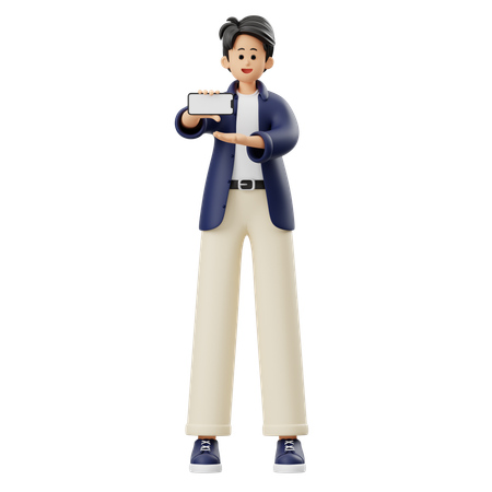 Homme faisant de la publicité mobile  3D Icon