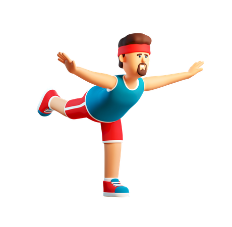 Homme faisant de l'exercice le matin  3D Icon