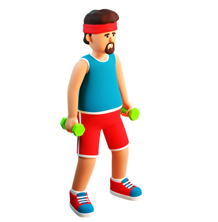 Homme faisant des exercices de biceps  3D Icon