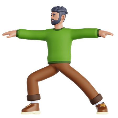 Homme faisant des exercices de yoga  3D Icon