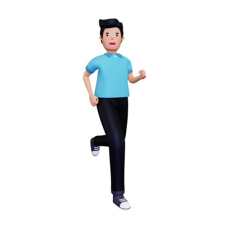 Homme faisant du jogging  3D Illustration